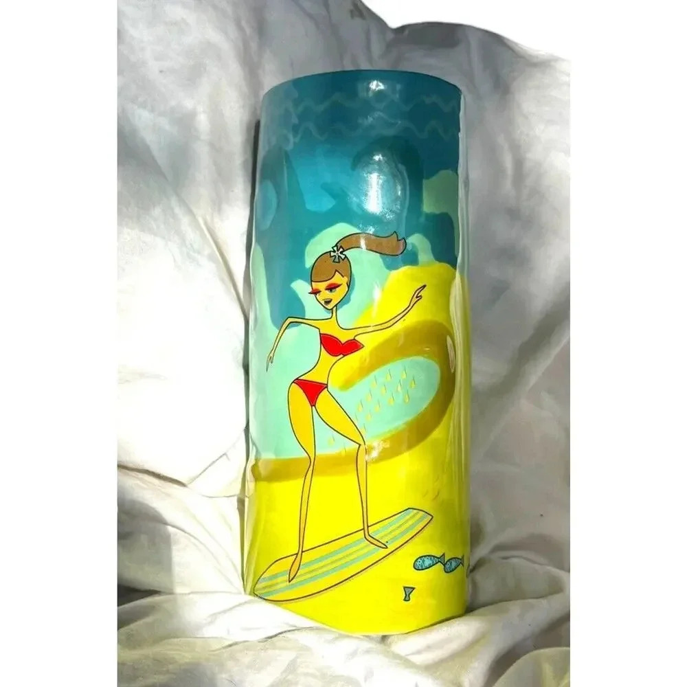 Tikis Grill & Bar Waikiki Hawaii Tiki Mug Cute Surfer Girl Bikini 4 Tiare 399/6k